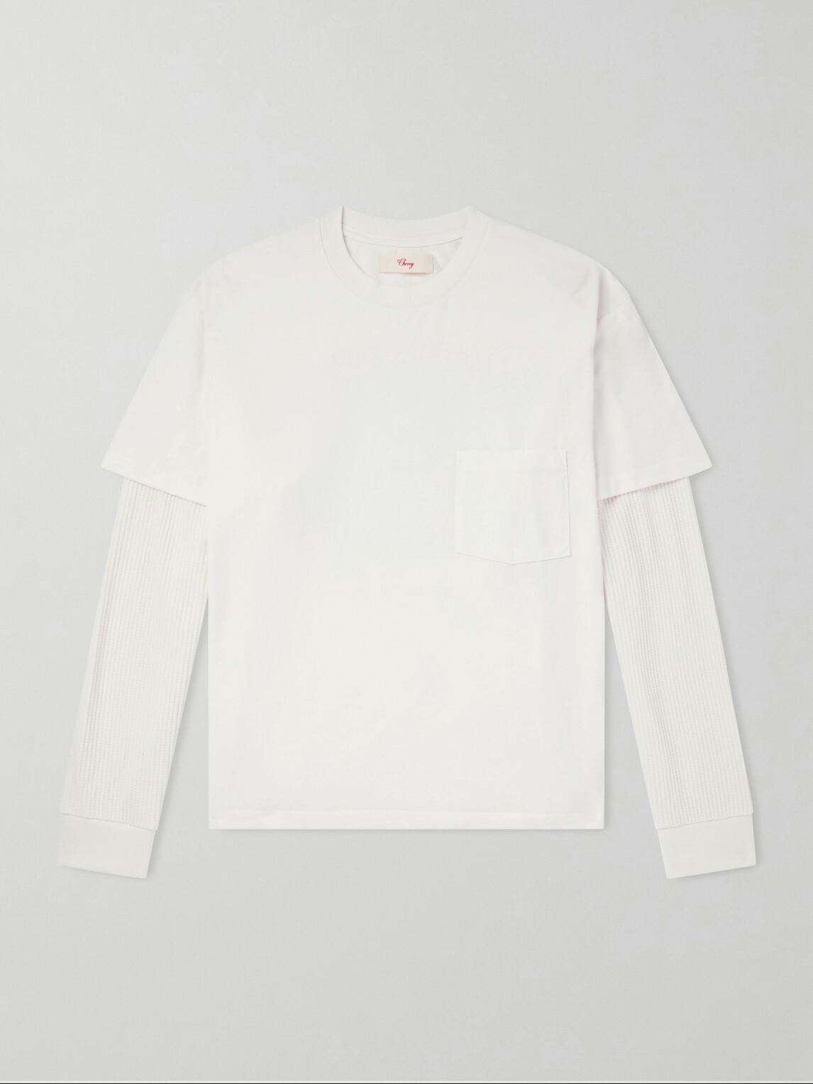Cherry Los Angeles - Waffle-Trim Cotton-Jersey Sweater - Neutrals