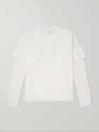 Cherry Los Angeles - Waffle-Trim Cotton-Jersey Sweater - Neutrals