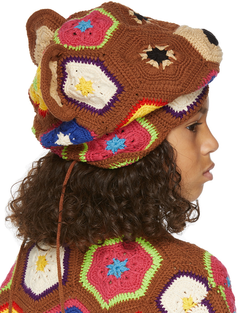 Doublet SSENSE Exclusive Kids Brown & Multicolor Hand-Crochet Bear ...