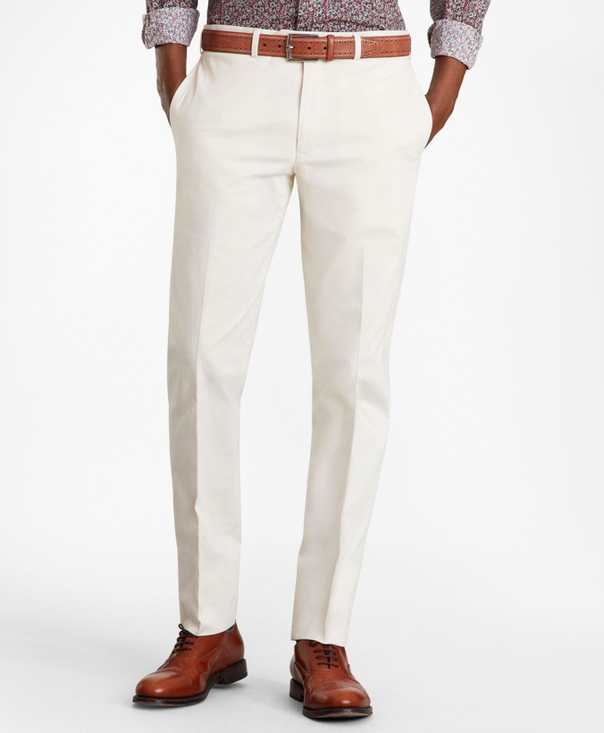 Photo: Brooks Brothers Men's Milano Fit Stretch Supima Cotton Trousers | Oatmeal