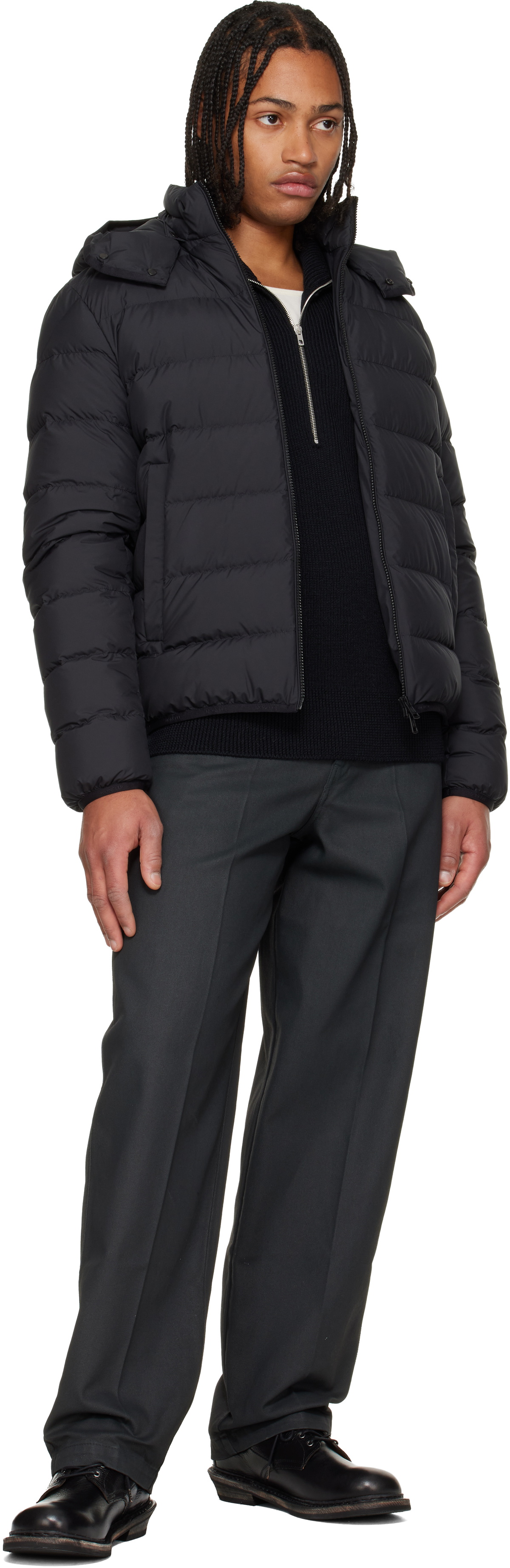 Moncler Black Montbrocq Hooded Short Down Jacket Moncler
