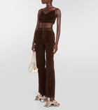 Loewe Velvet denim crop top