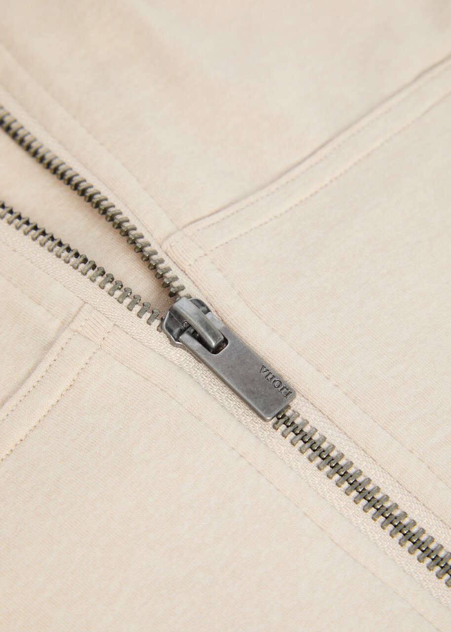 Vuori Halo Modern Hooded Jersey Sweatshirt Ecru