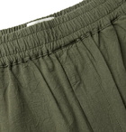 Folk - Assembly Cropped Crinkled-Cotton Trousers - Green