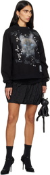Maison MIHARA YASUHIRO Black Cat Printed Embellished Distressed Sweatshirt