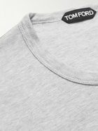 TOM FORD - Brushed Cotton and Modal-Blend Henley T-Shirt - Gray