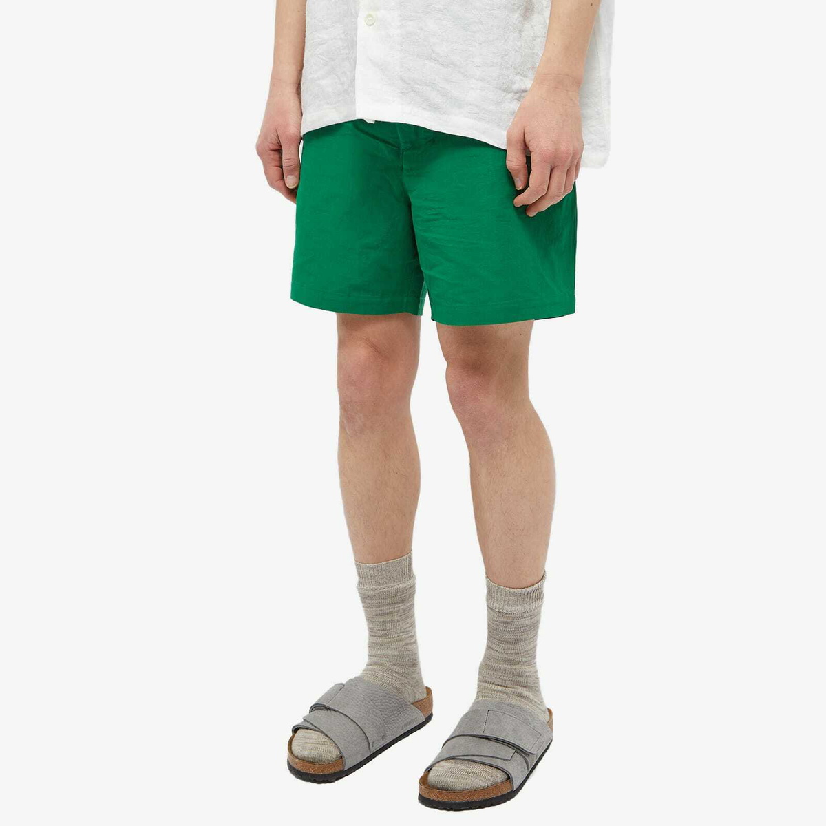 Auralee Men's Easy shorts in Green Auralee