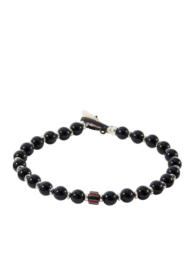 Photo: Mikia - Sterling Silver and Onyx Beaded Bracelet - Black