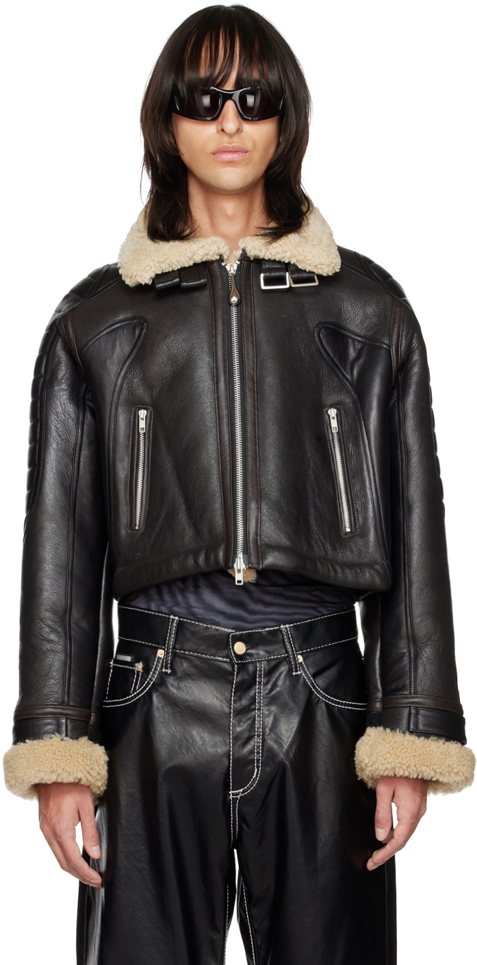 Eytys Black Patti Leather & Shearling Jacket Eytys