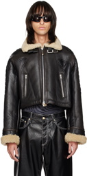 Eytys Black Patti Leather & Shearling Jacket