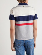 Versace - Logo-Embroidered Striped Cotton-Jersey Polo Shirt - White