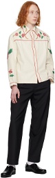 Bode White Embroidered Long Sleeve Shirt
