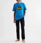 Ader Error - Oversized Logo-Appliquéd Printed Cotton-Blend Jersey T-Shirt - Blue