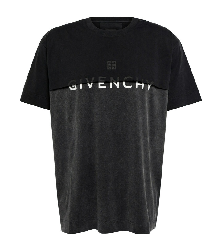 Photo: Givenchy - Overlay logo cotton jersey T-shirt