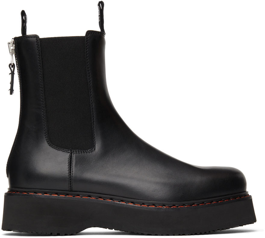 R13 Black Single Stack Chelsea Boots R13