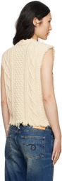 R13 Off-White Cable Vest