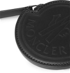 Moncler - Logo-Embossed Leather Zipped Wallet with Lanyard - Black
