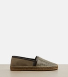 Brunello Cucinelli Perforated leather and suede espadrilles