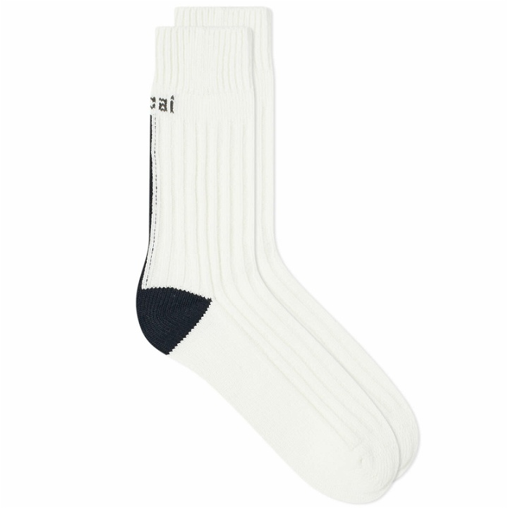 Photo: Sacai Men's Logo Rib Socks in Off White