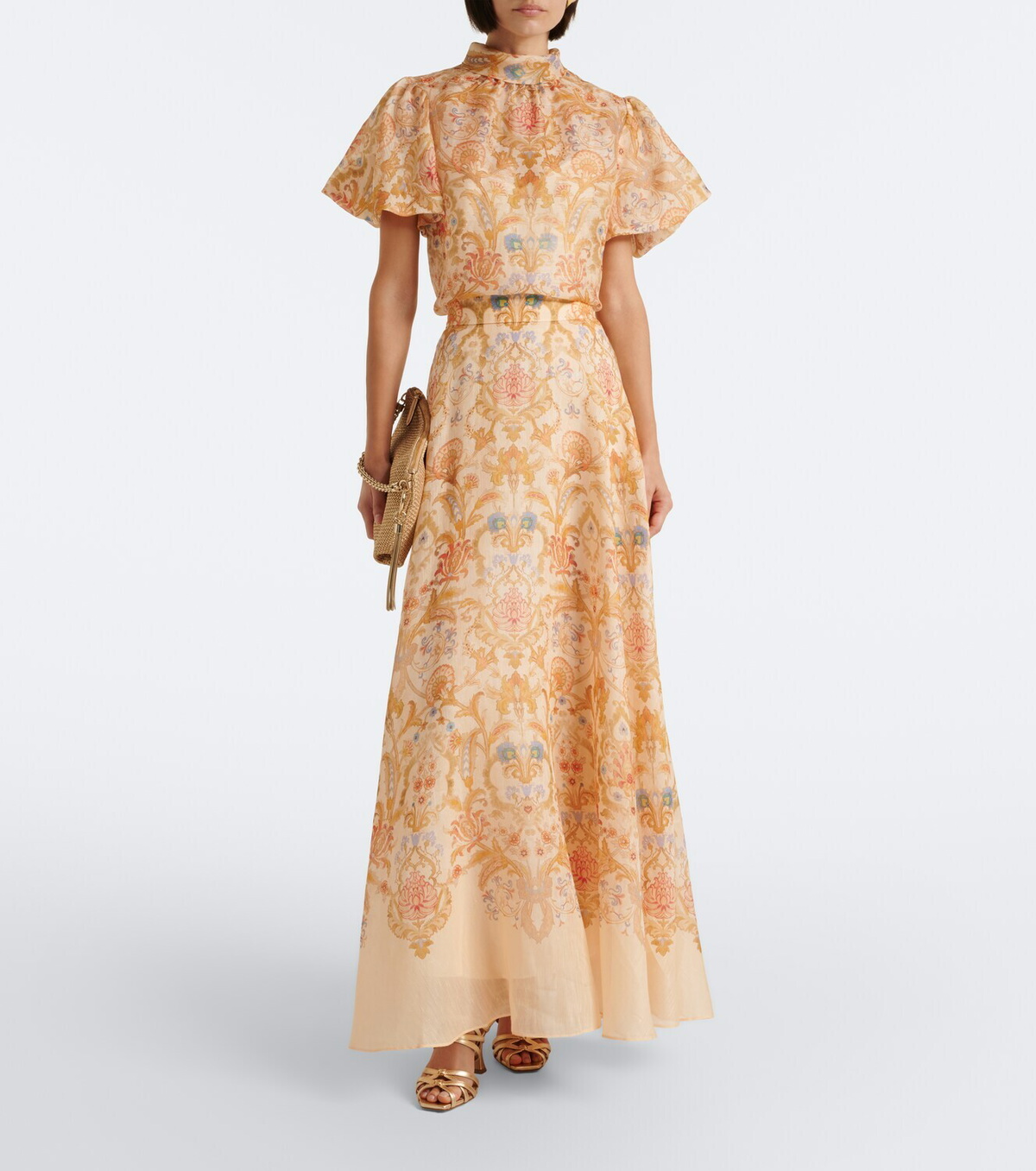Zimmermann Valiant printed linen and silk maxi skirt