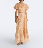 Zimmermann Valiant printed linen and silk maxi skirt