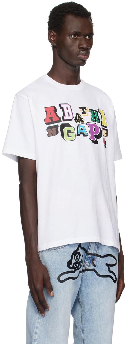 BAPE White Varsity Font T-shirt A Bathing Ape