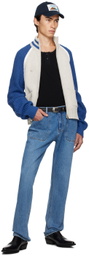 Kijun SSENSE Exclusive Gray & Blue Raglan Cardigan