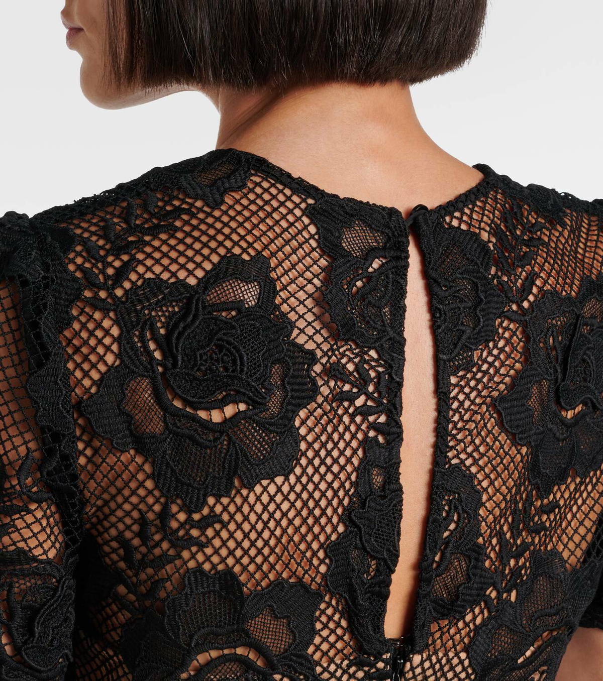 Self-Portrait Lace and velvet midi dress Self-Portrait