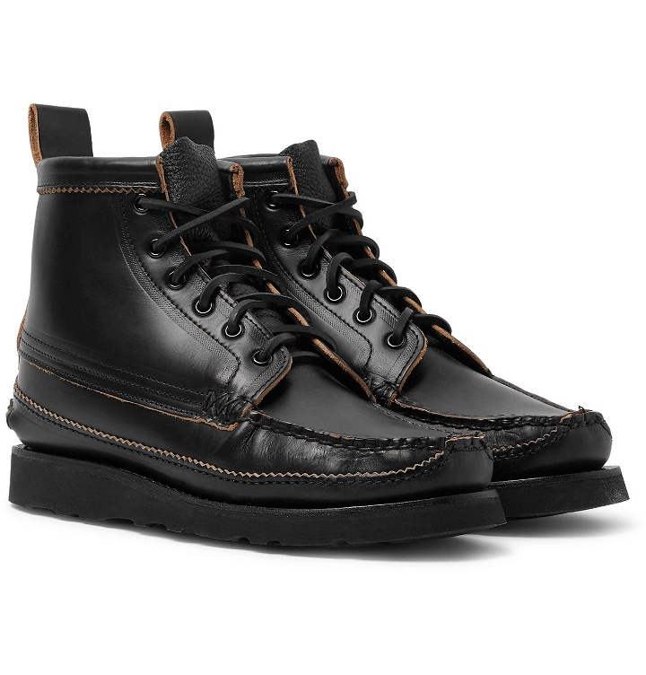 Photo: Yuketen - Maine Guide 6 Eye Smooth and Full-Grain Leather Boots - Black