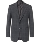 TOM FORD - Shelton Slim-Fit Prince of Wales Checked Wool and Silk-Blend Blazer - Gray