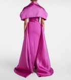 Solace London Vera caped satin gown