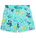 Vilebrequin - Moorise Mid-Length Glow-In-The-Dark Printed Swim Shorts - Men - Light blue