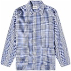 Noma t.d. Men's Gingham Check Coverall Jacket in Navy