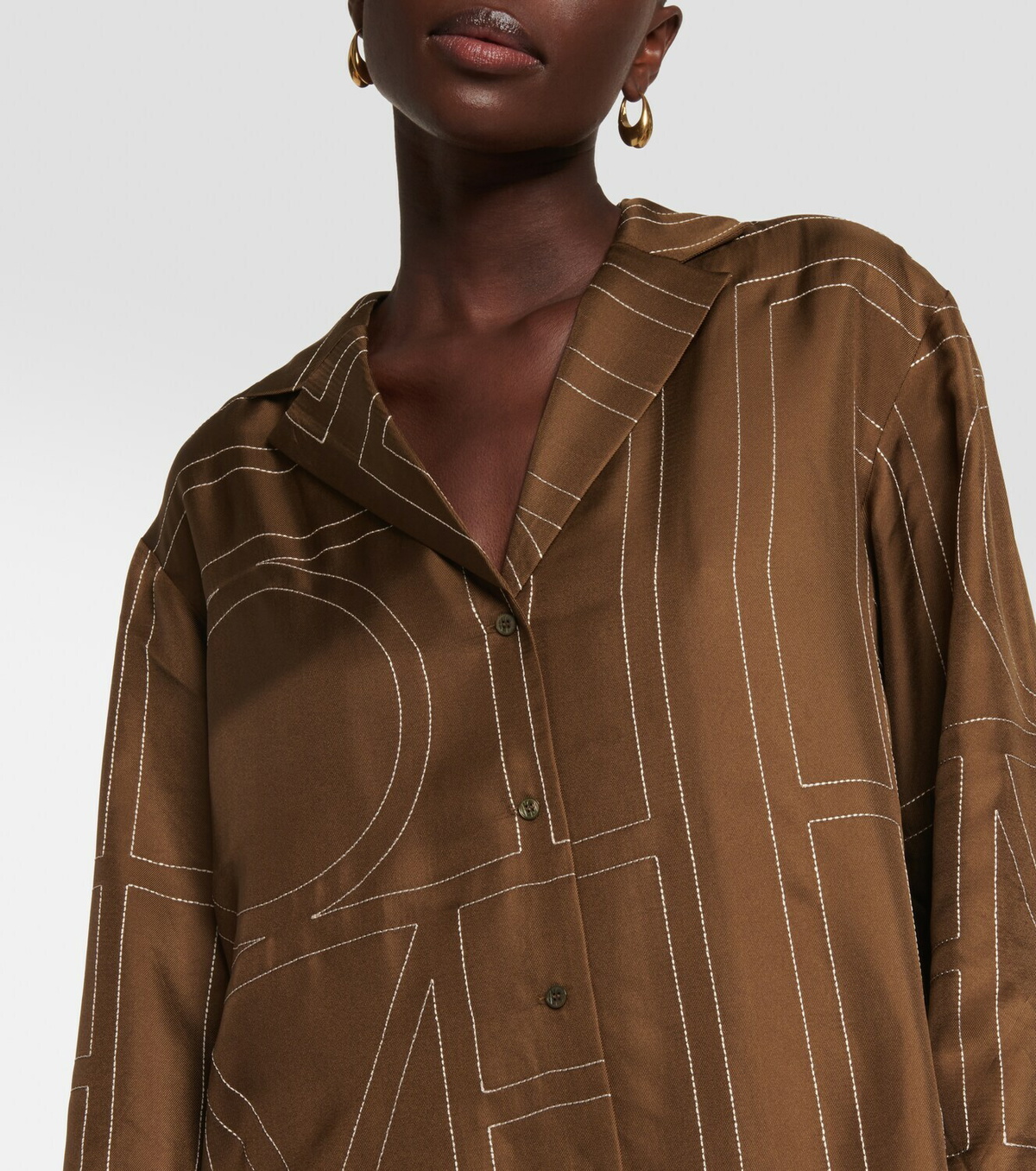 Toteme Monogram silk twill shirt