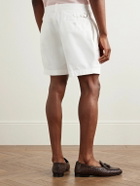 Ralph Lauren Purple label - Slim-Fit Straight-Leg Garment-Dyed Stretch-Cotton Twill Shorts - White