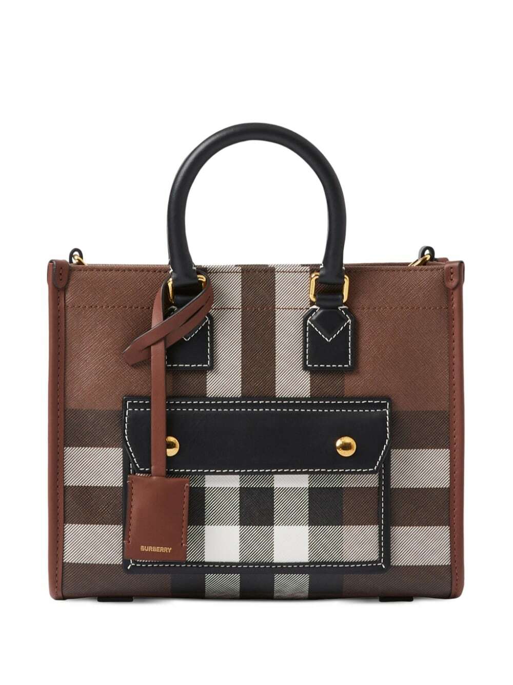 BURBERRY - Check Motiv Mini Tote Bag Burberry