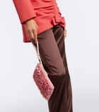 Valentino Garavani Floral-appliqué satin pouch