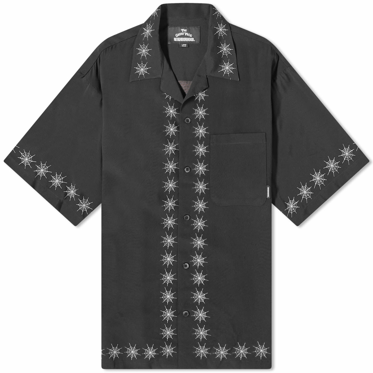 Neighborhood Men's × Great Frog Spiderweb Vacation Shirt in Black