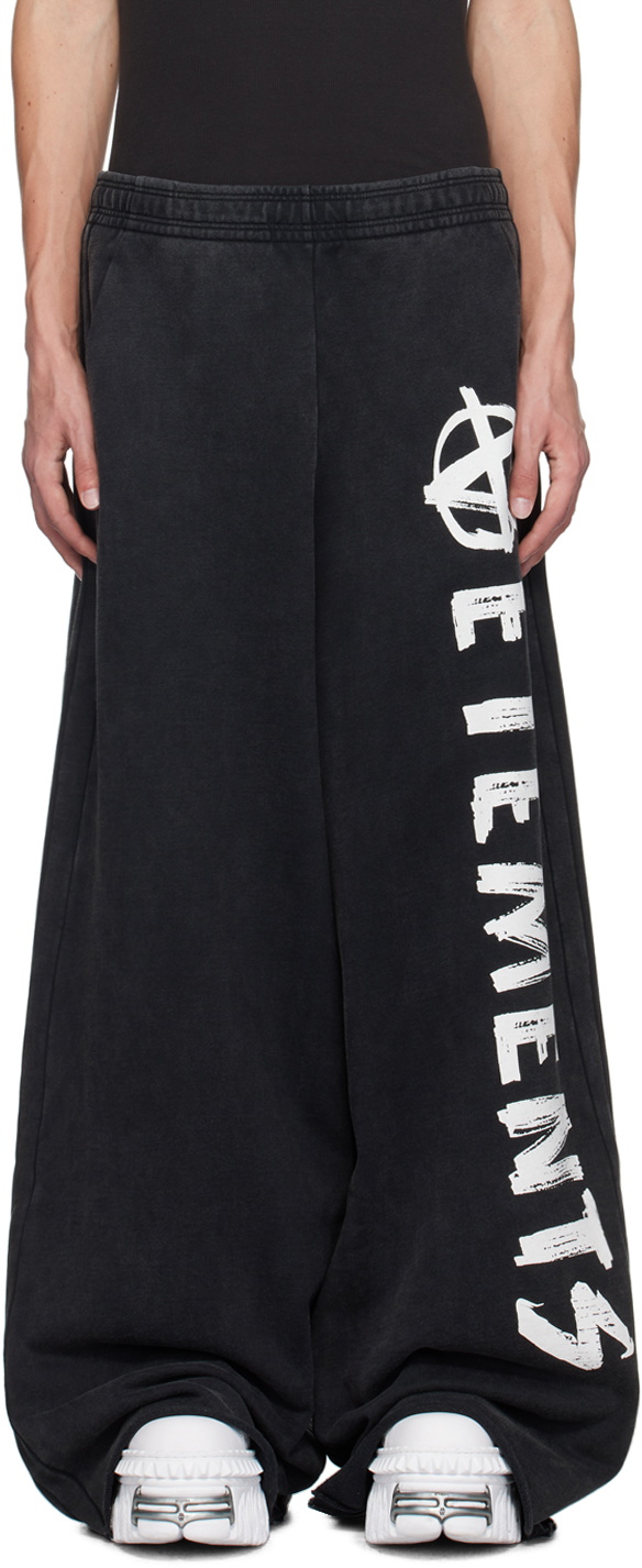 VETEMENTS Black Anarchy Sweatpants Vetements