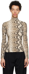 Stella McCartney Brown Python Long Sleeve T-Shirt