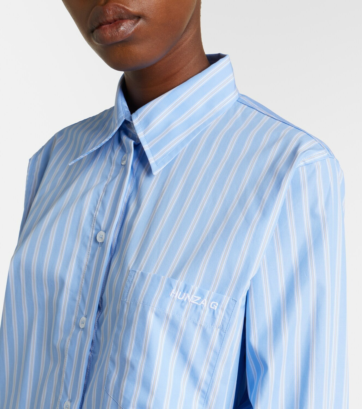 Hunza G Striped cotton polin shirt