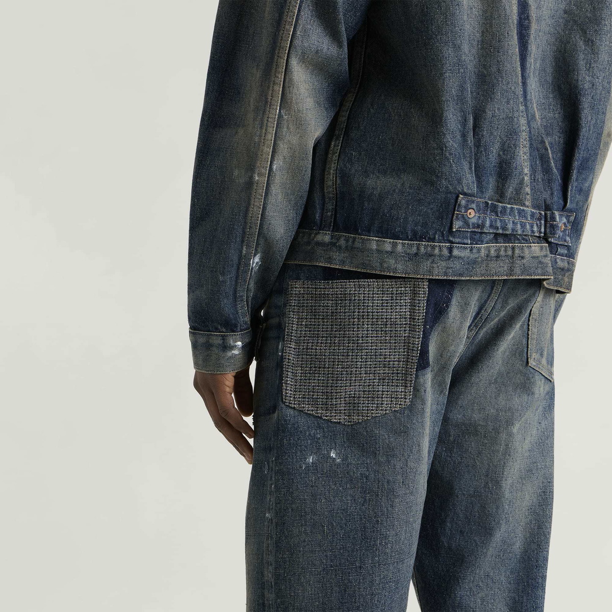 Junya Watanabe MAN Men's Custom Patchwork Denim Jeans in Indigo Mix