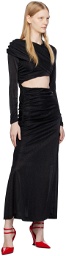 MSGM Black Cutout Maxi Dress