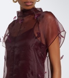 Simkhai Pauline feather-trimmed organza midi dress