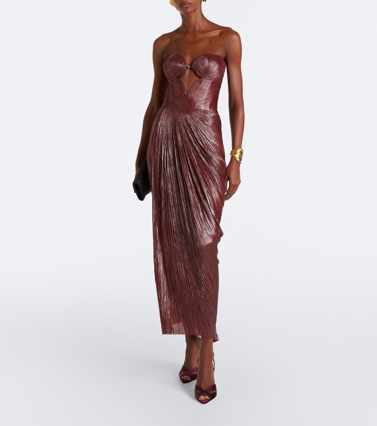 Maria Lucia Hohan Huda metallic corset gown