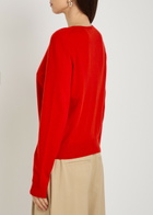 Vince Scalloped Trims Wool and Cashmere-blend Cardigan Red