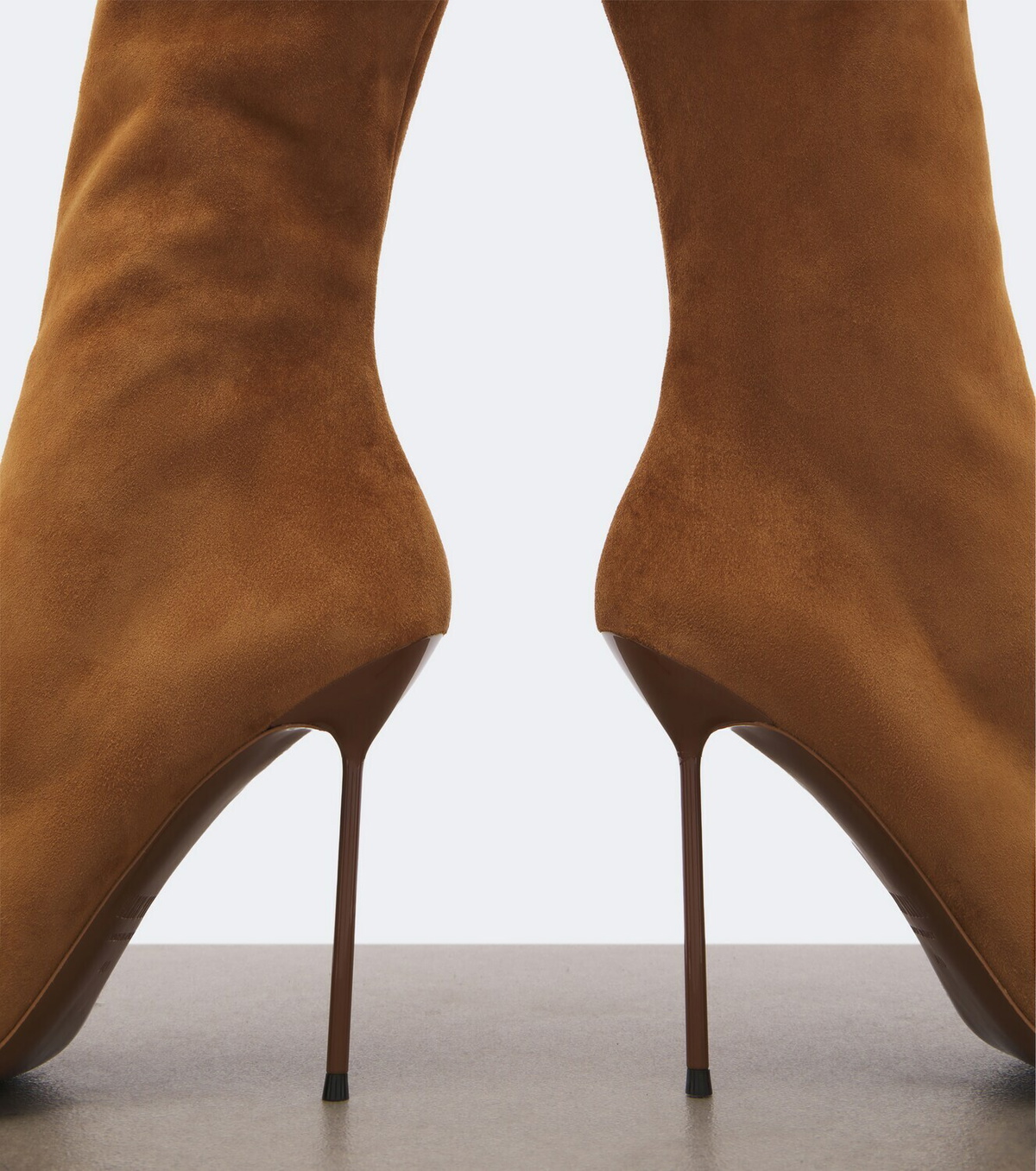 Paris Texas Lidia suede and shearling knee-high boots