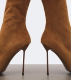 Paris Texas Lidia suede and shearling knee-high boots