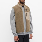 Taion Men's Reversible Fleece Down Vest in Light Grey/Beige