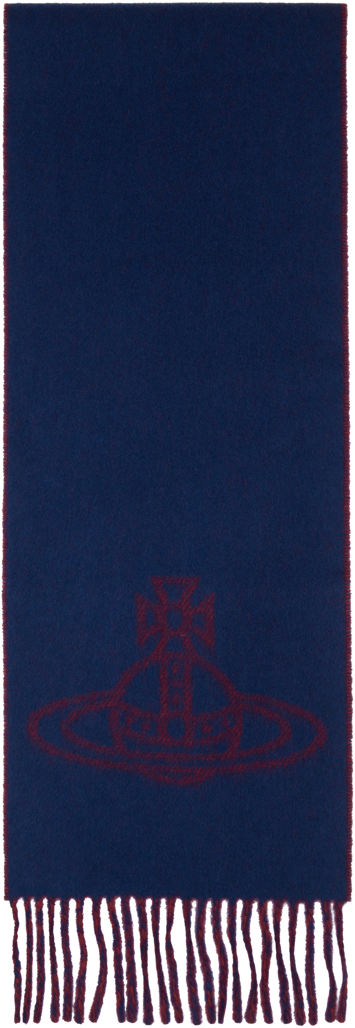Vivienne Westwood Navy & Red Single Orb Double Scarf